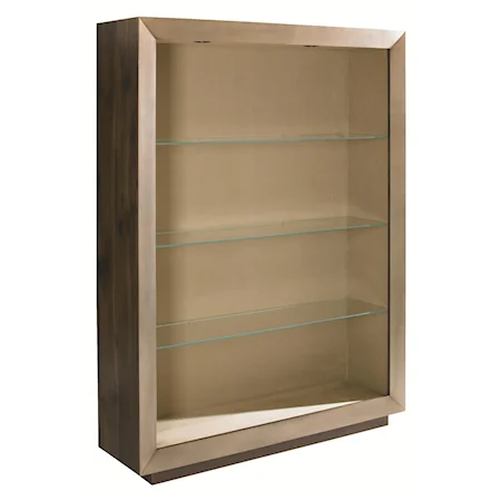 Per Sueded Bookcase with Three Glass Shelves